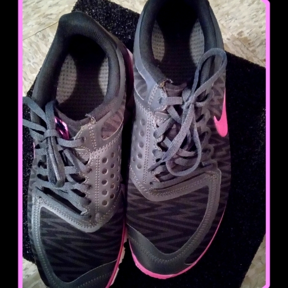 Nike Women's Free 5.0 Black/Pink Laced Running Trainers - Picture 1 of 8